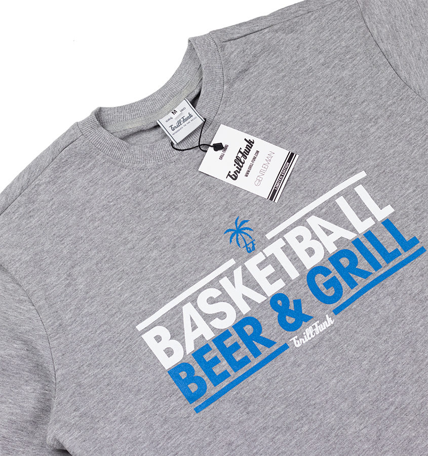 Bluza męska Grill-Funk Basketball Beer & Grill - szara