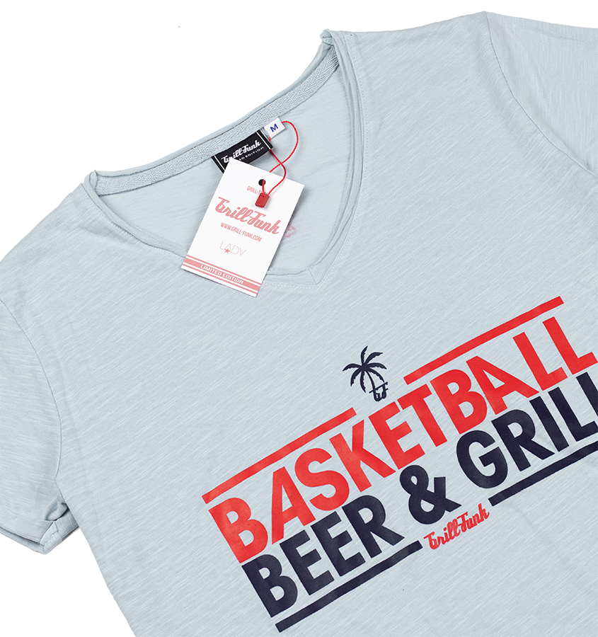 Koszulka damska Grill-Funk Basketball Beer & Grill - jasnoniebieska