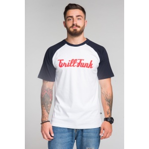T-shirt męski Grill-Funk Contrast - biało/granatowa