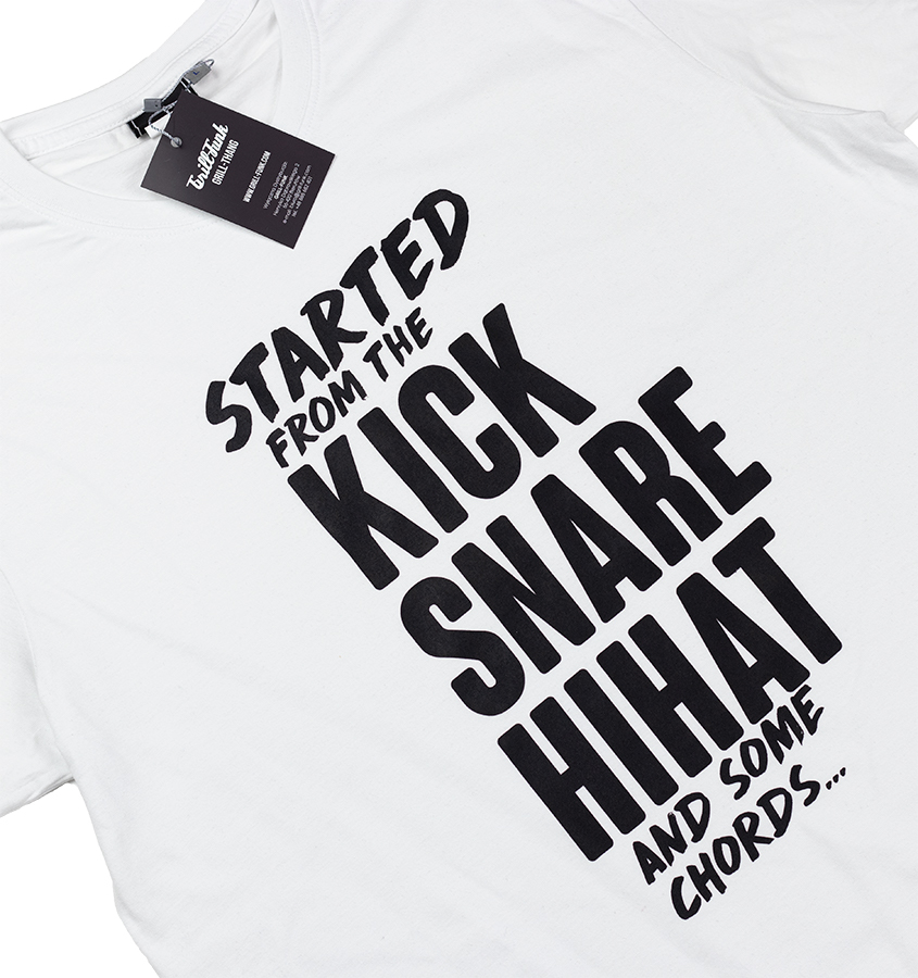 Koszulka męska Grill-Funk Kick Snare Hihat - biała