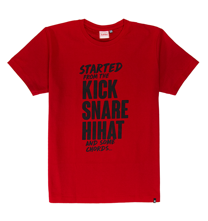 Koszulka męska Grill-Funk Kick Snare Hihat - czerwona